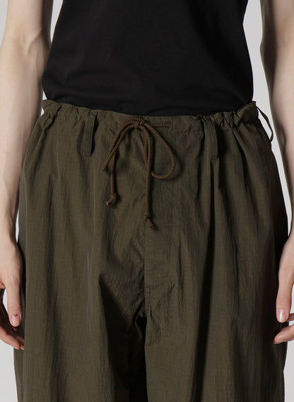 NYLON RIPSTOP SIDE-TUCK DRAWSTRING PANTS