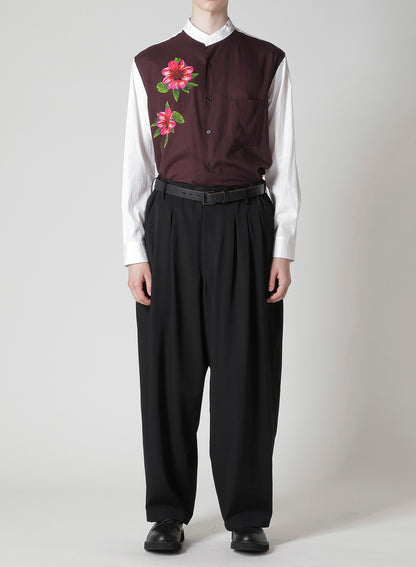 WOOL GABARDINE 12-TUCKS PANTS