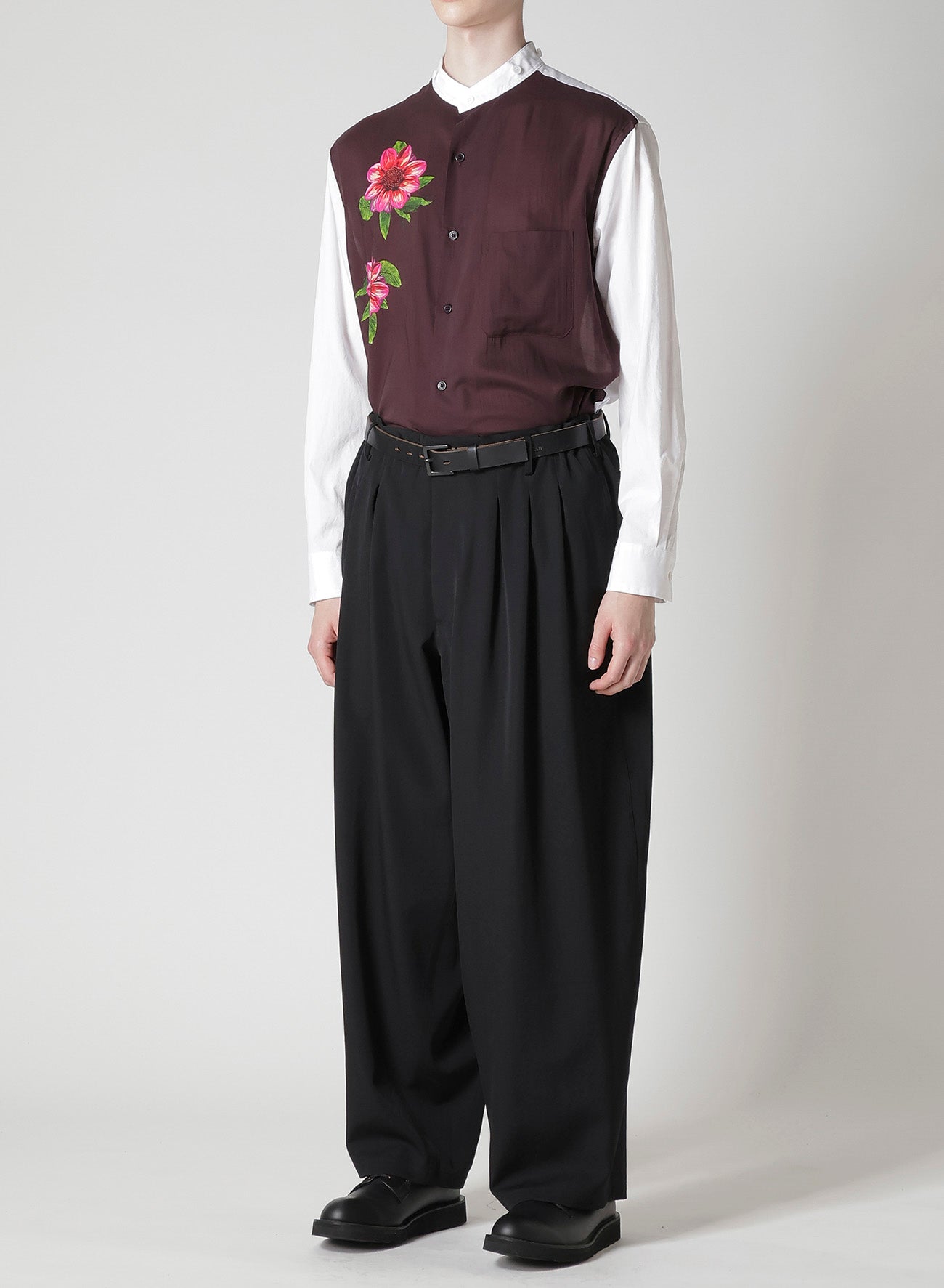 WOOL GABARDINE 12-TUCKS PANTS