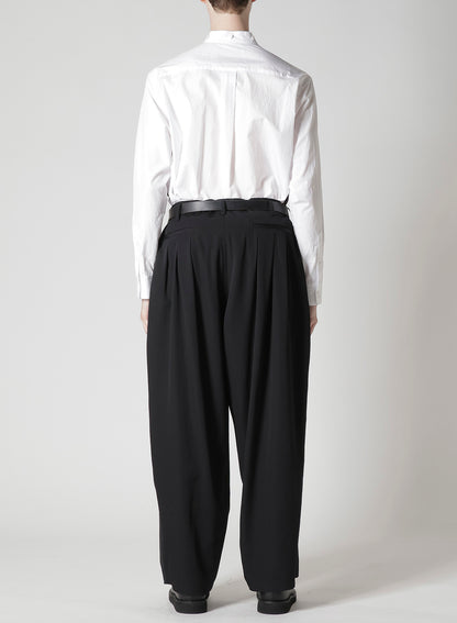 WOOL GABARDINE 12-TUCKS PANTS