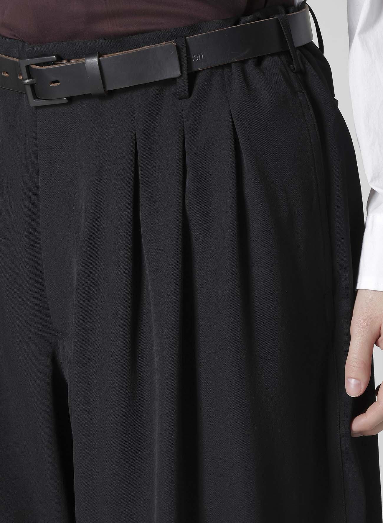 WOOL GABARDINE 12-TUCKS PANTS