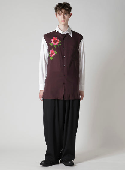 WOOL GABARDINE 12-TUCKS PANTS
