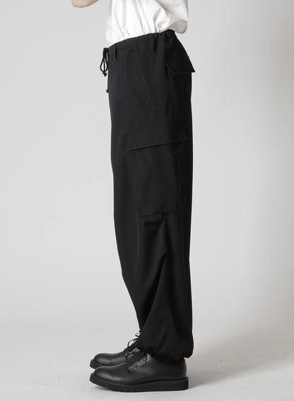 WOOL GABARDINE CARGO PANTS