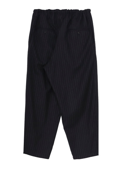 STRIPED SERGE WIDE-LEG DRAWSTRING PANTS