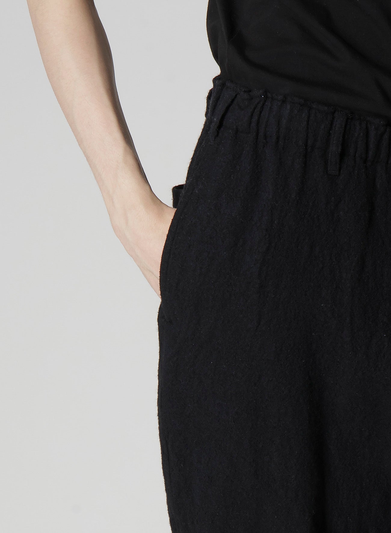 【Y's for men × MASSES】SHRINK SERGE WAIST ELASTIC PANTS