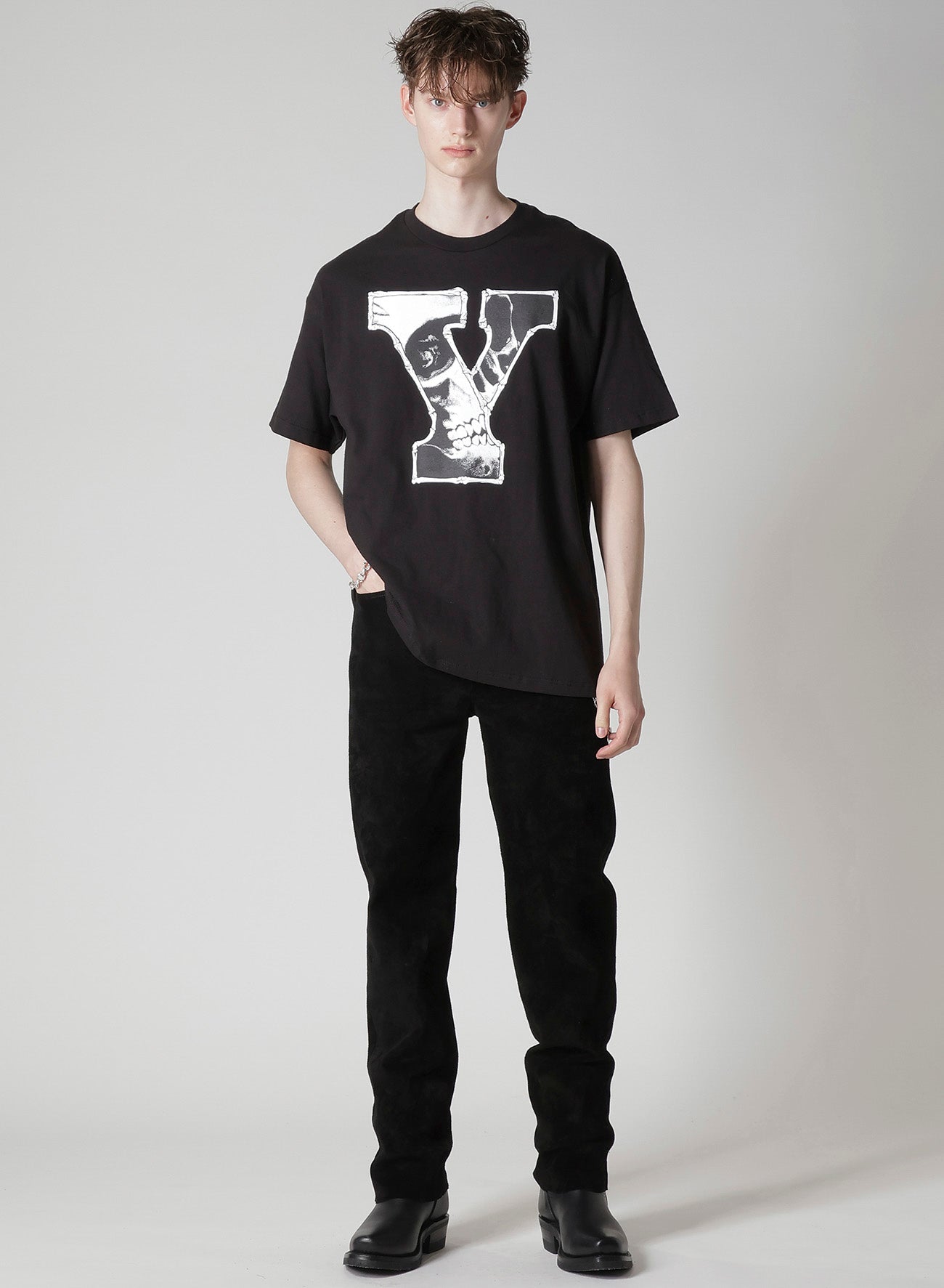 【Y's for men × MASSES】COTTON SINGLE PRINT ROUND NECK SHORT SLEEVE T