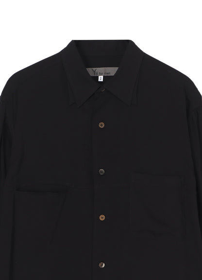 CELLULOSE LAWN DOUBLE COLLAR BIG SHIRT