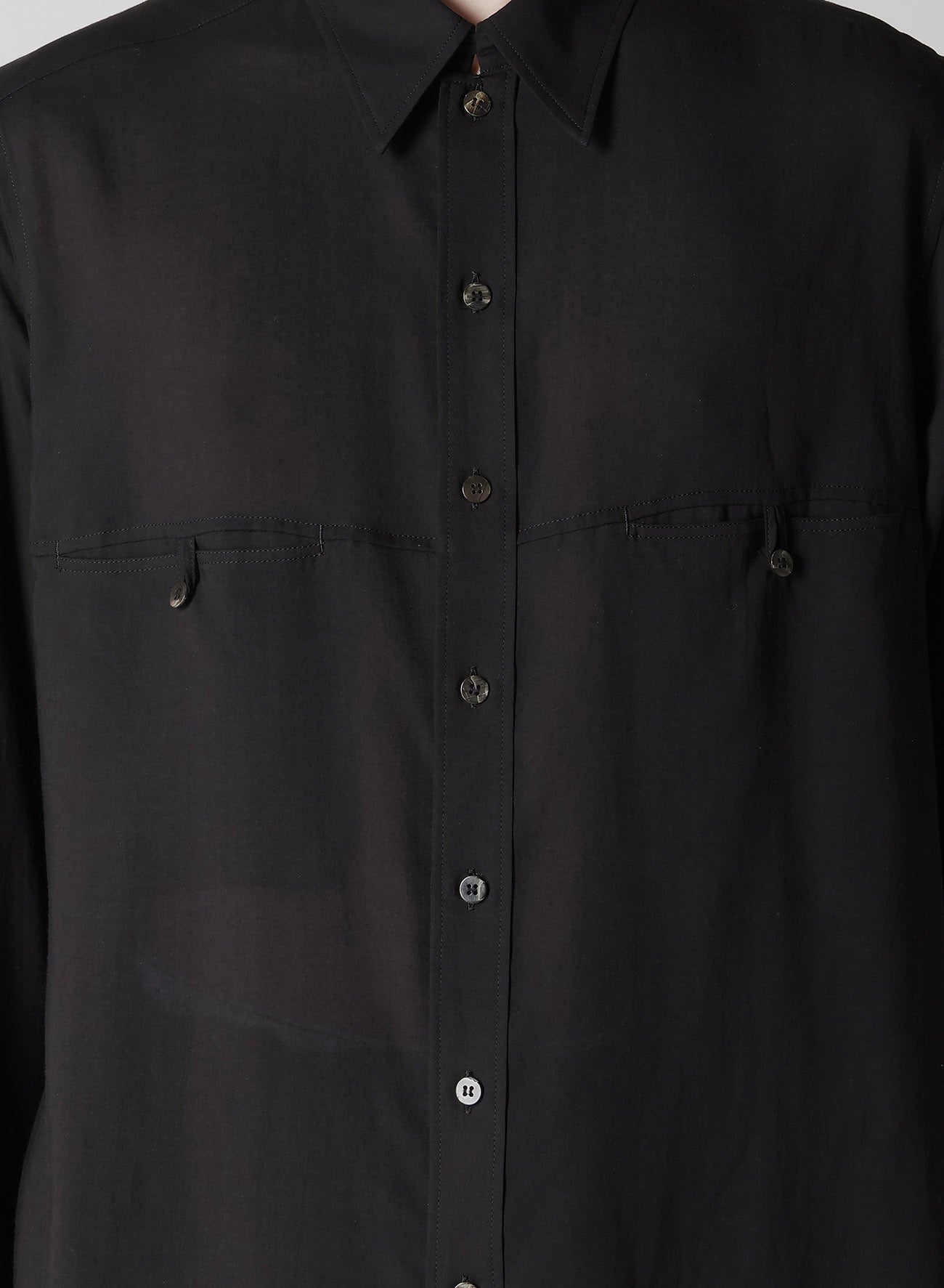 CELLULOSE LAWN PANEL POCKET SHIRT