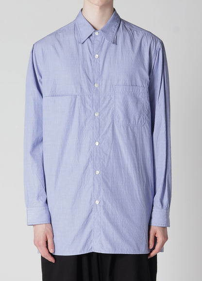 CHAIN STITCHED SHIRT WITH  DOUBLE COLLAR