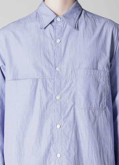 CHAIN STITCHED SHIRT WITH  DOUBLE COLLAR