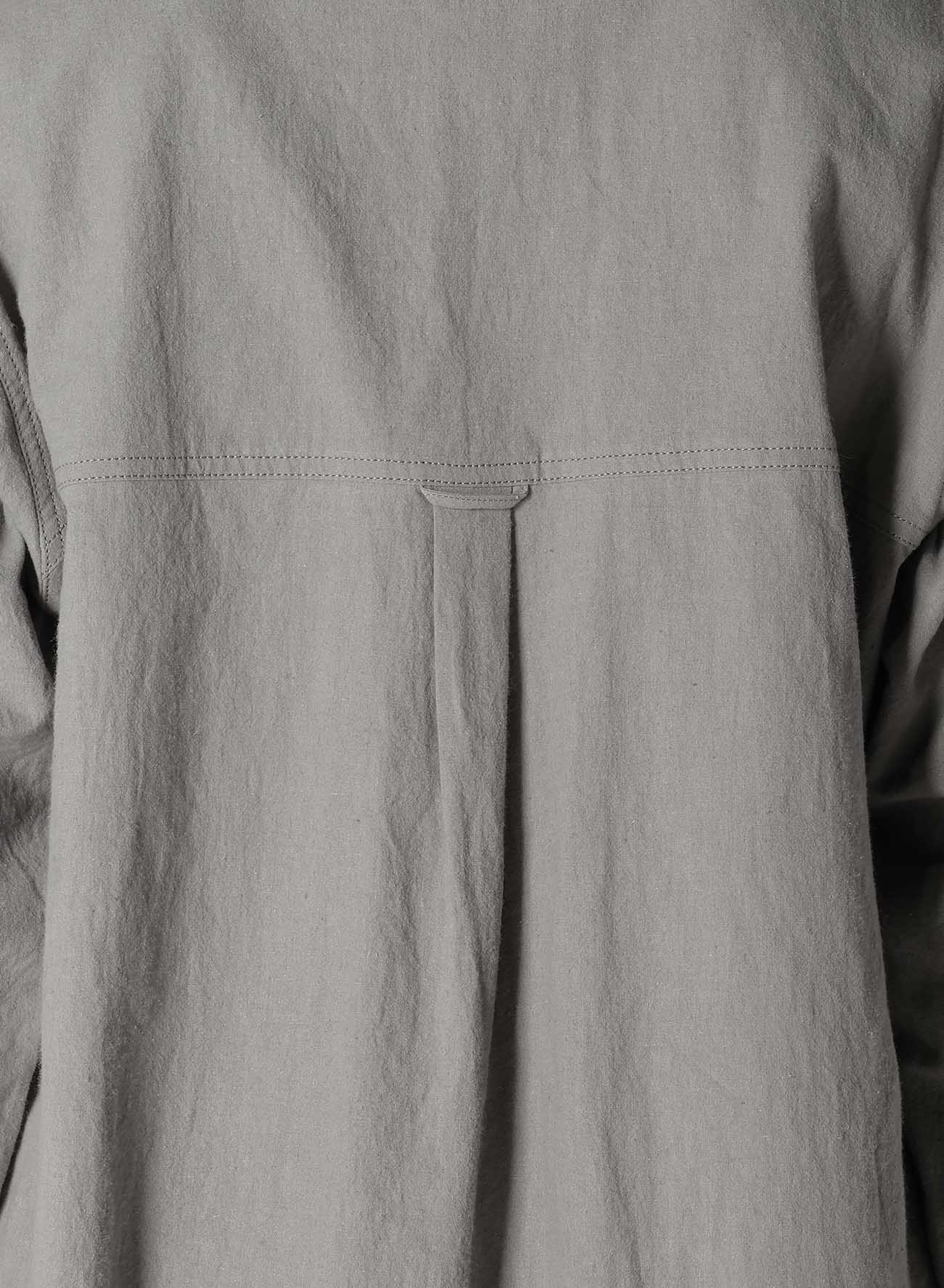 LINEN COTTON CANVAS CHAIN STITCH SHIRT