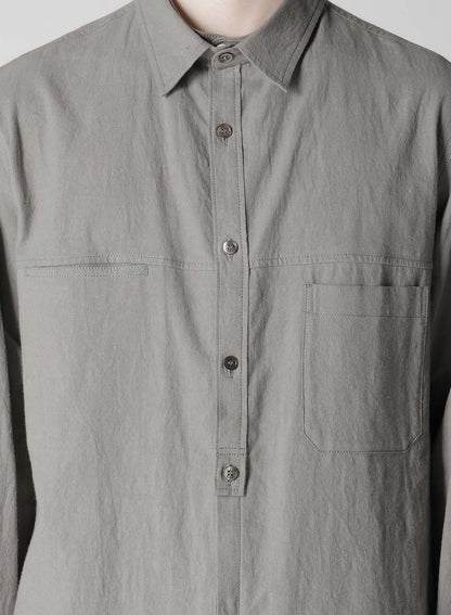 LINEN COTTON CANVAS CHAIN STITCH SHIRT