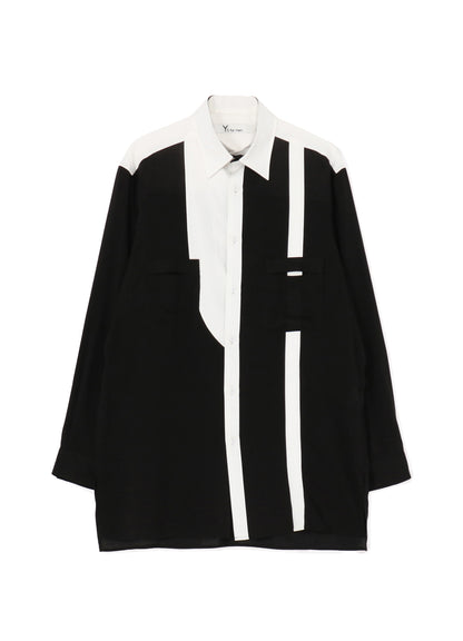 MONOCHROME PANEL SPARE COLLAR SHIRT