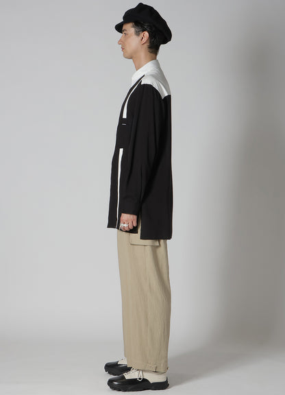 MONOCHROME PANEL SPARE COLLAR SHIRT