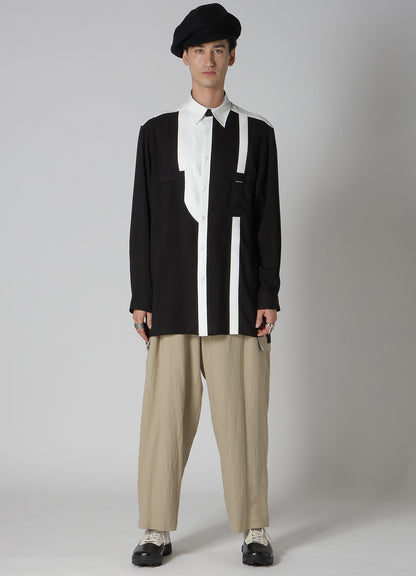 MONOCHROME PANEL SPARE COLLAR SHIRT