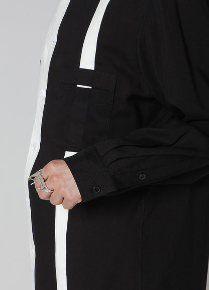 MONOCHROME PANEL SPARE COLLAR SHIRT