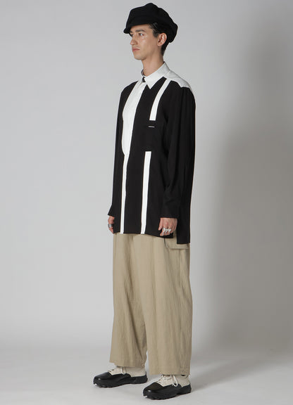 MONOCHROME PANEL SPARE COLLAR SHIRT