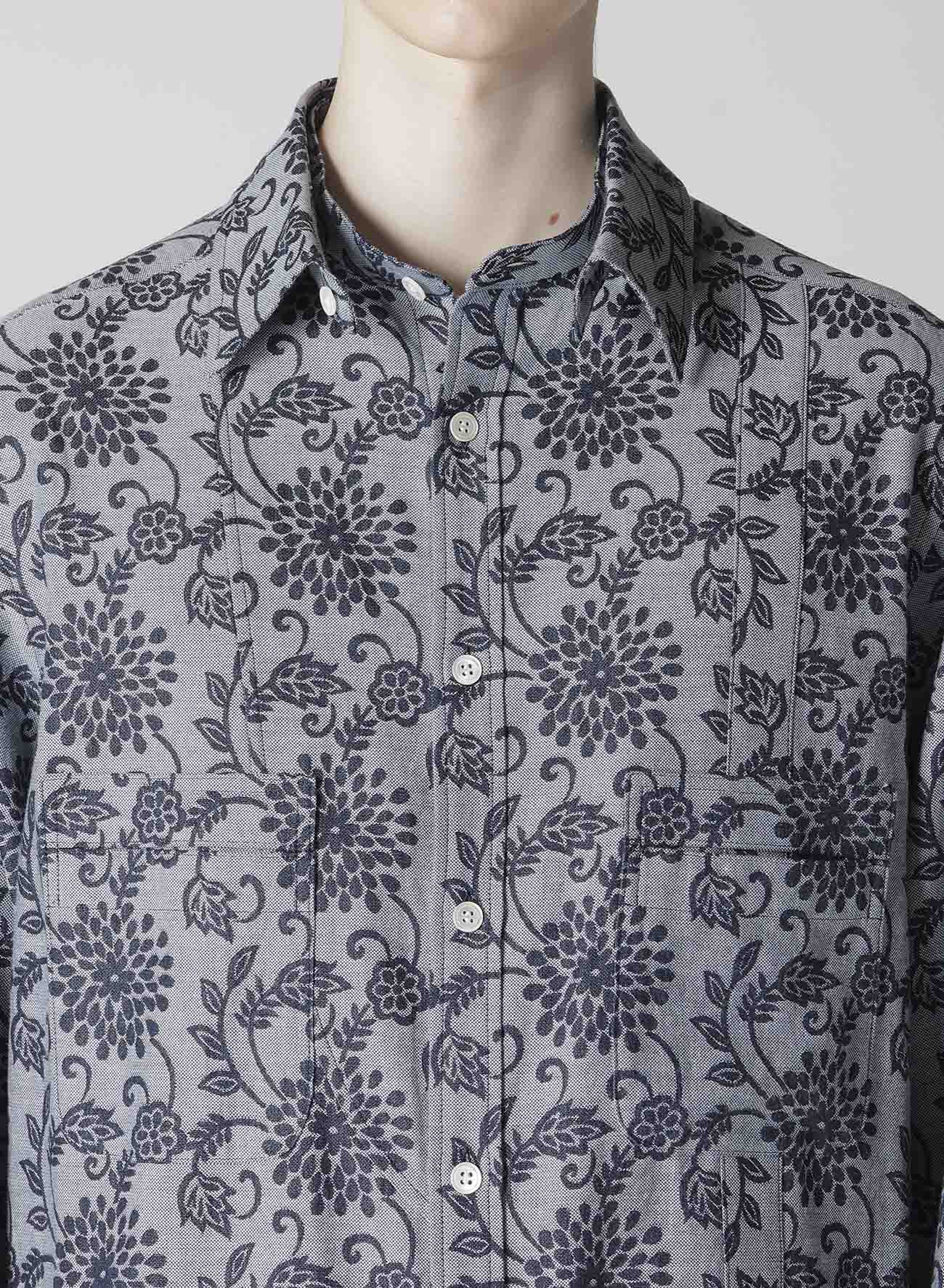 INDIGO JACQUARD SHIRT