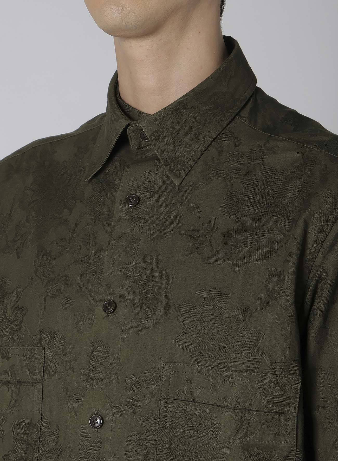 KHAKI FLOWER JACQUARD SHIRT