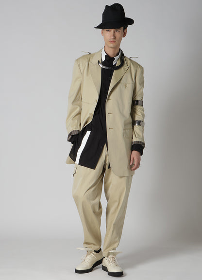 COTTON GABARDINE JACKET WITH SHOULDER BUCKLE PEAKED