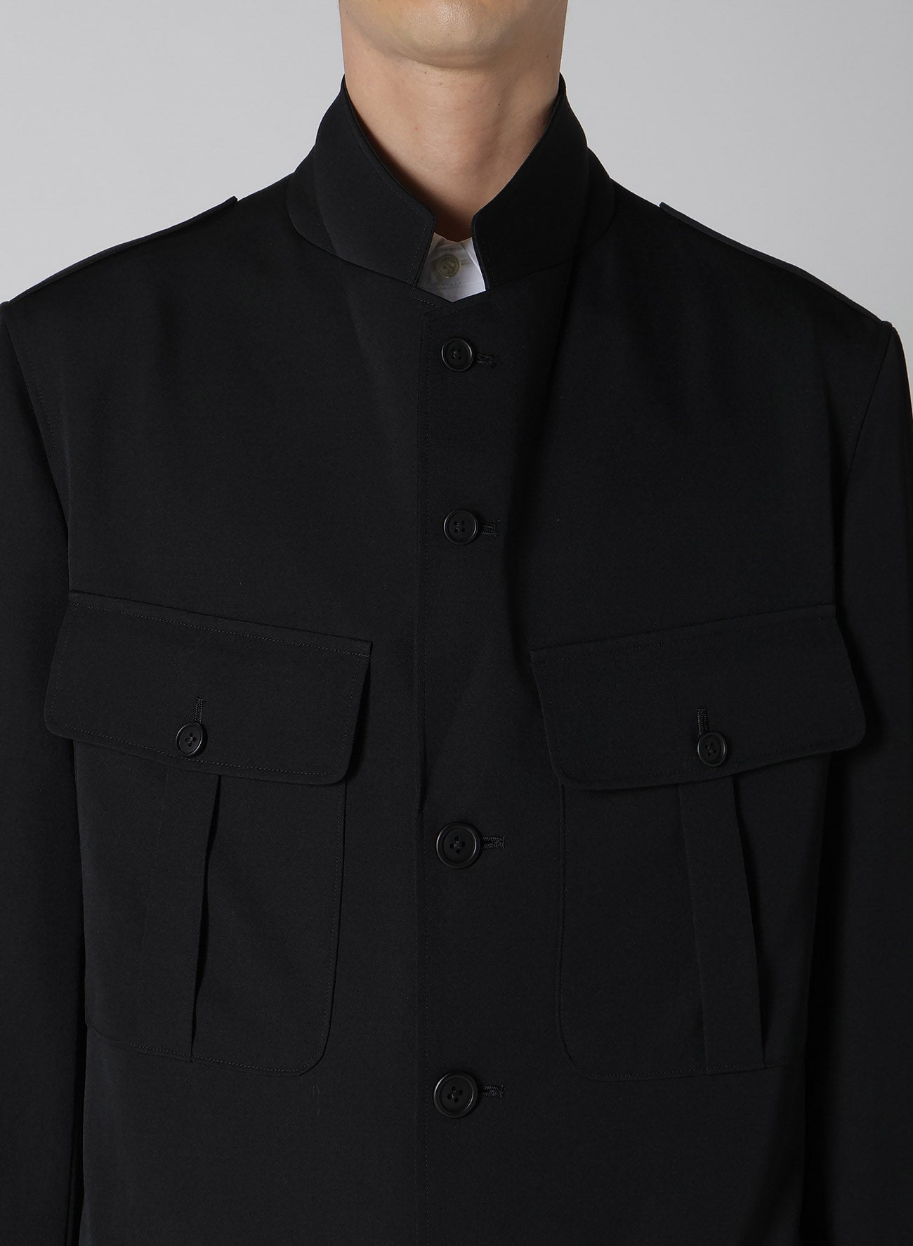 GABARDINE ACTION PLEATS JACKET