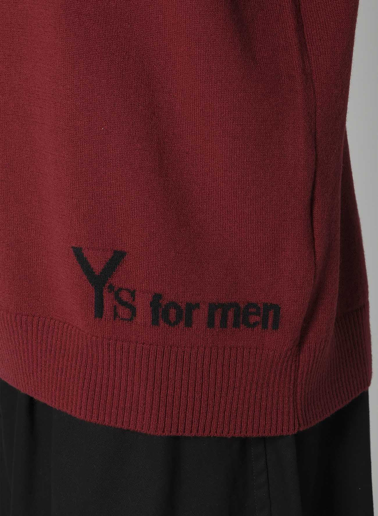 ROUND NECK INTARSIA KNIT WITH "Y's for men" LOGO