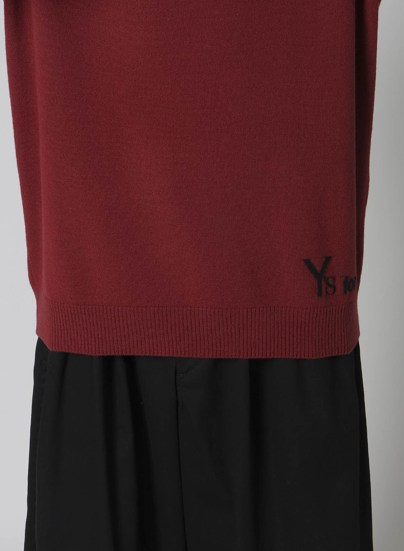 ROUND NECK INTARSIA KNIT WITH "Y's for men" LOGO