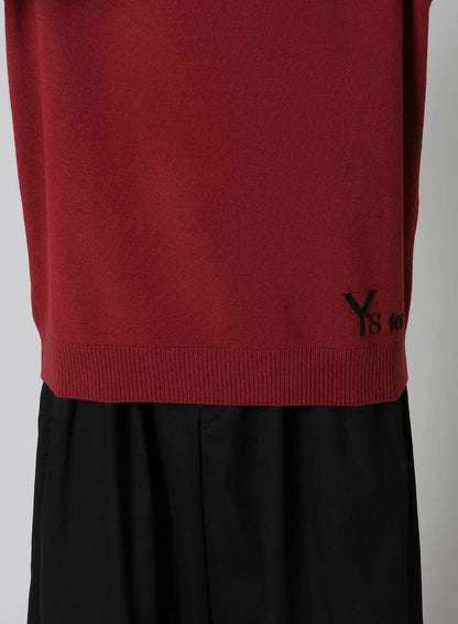 ROUND NECK INTARSIA KNIT WITH "Y's for men" LOGO