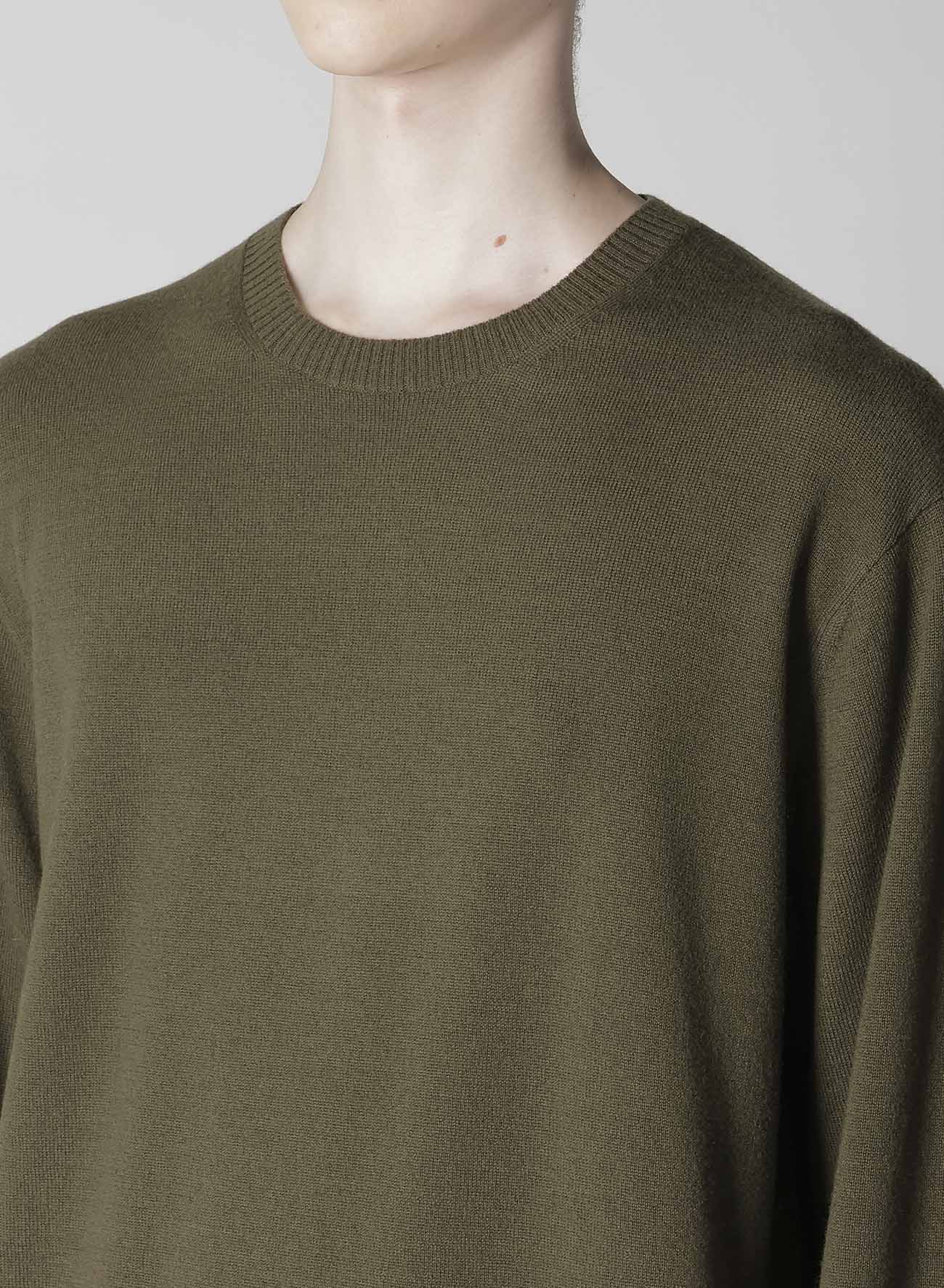 ROUND NECK INTARSIA KNIT WITH "Y's for men" LOGO