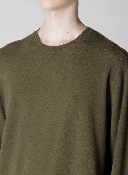 ROUND NECK INTARSIA KNIT WITH "Y's for men" LOGO