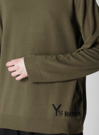 ROUND NECK INTARSIA KNIT WITH "Y's for men" LOGO