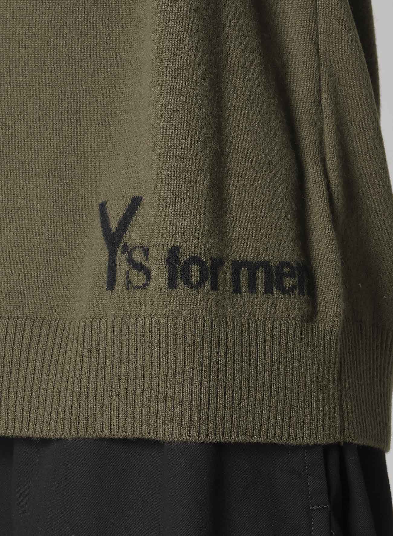 ROUND NECK INTARSIA KNIT WITH "Y's for men" LOGO