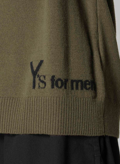 ROUND NECK INTARSIA KNIT WITH "Y's for men" LOGO