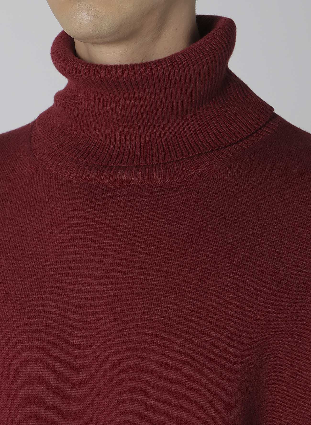 TURTLE NECK INTARSIA KNIT WITH "Y's for men" LOGO