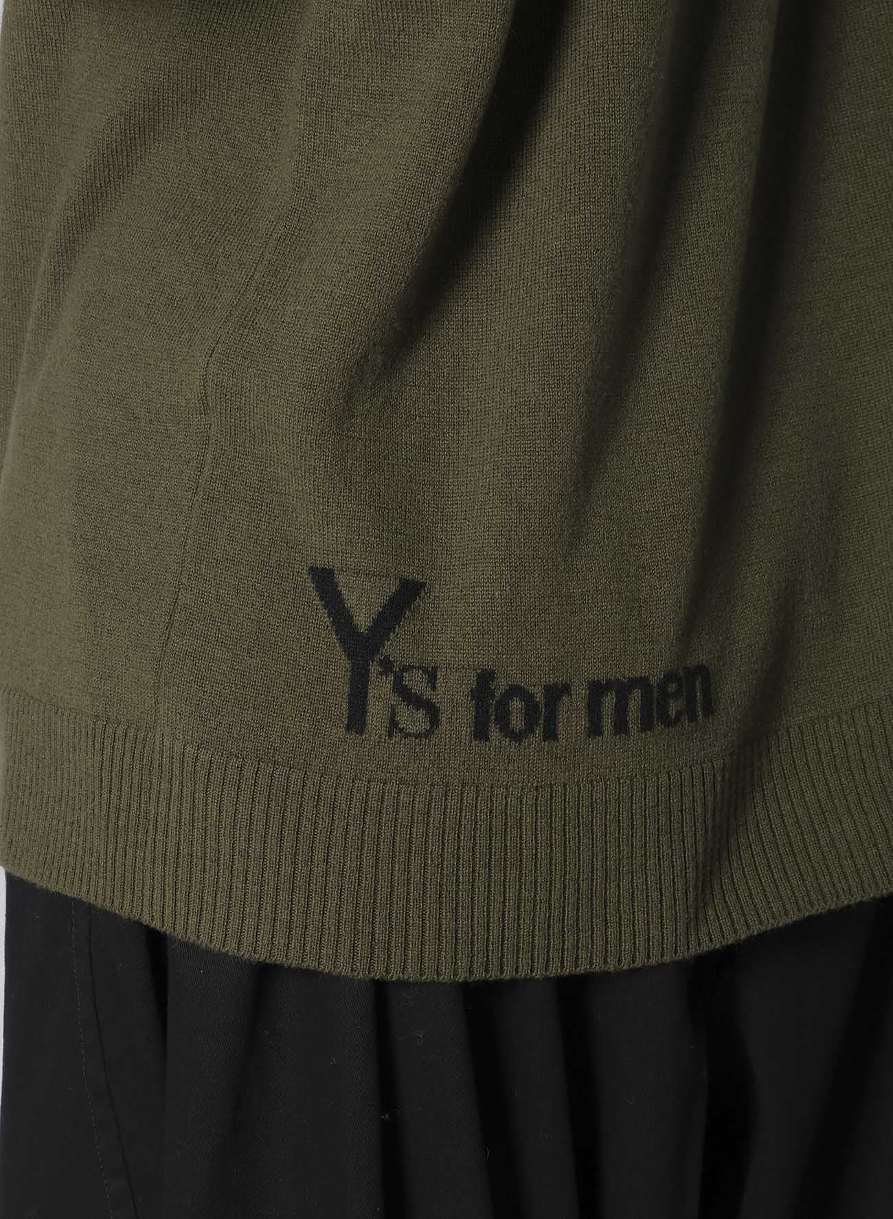 TURTLE NECK INTARSIA KNIT WITH "Y's for men" LOGO