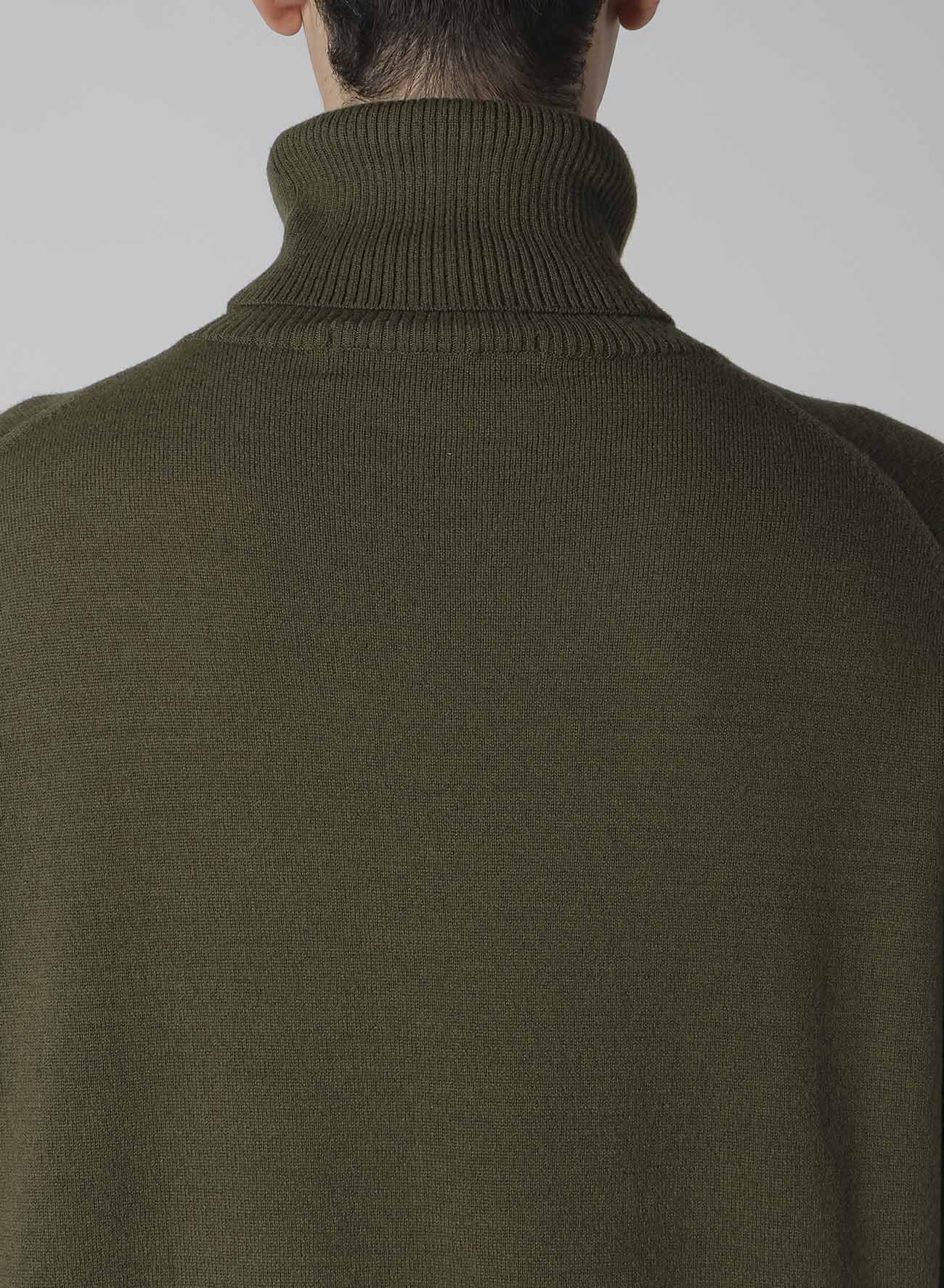 TURTLE NECK INTARSIA KNIT WITH "Y's for men" LOGO