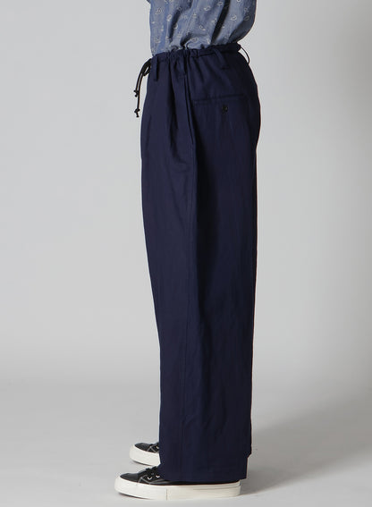 COTTON FLAX DENIM STRING PANTS