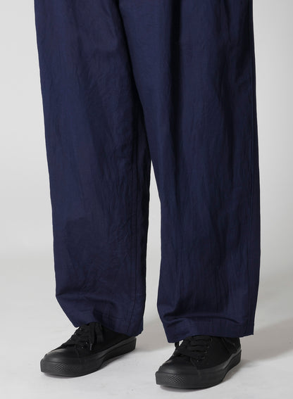 COTTON FLAX DENIM PANTS WITH SIDE TAPE