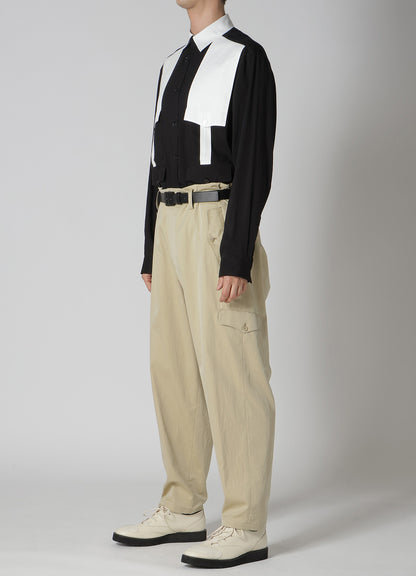 COTTON GABARDINE PANTS WITH FLAP POCKET