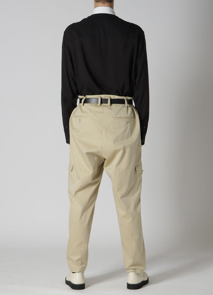 COTTON GABARDINE PANTS WITH FLAP POCKET