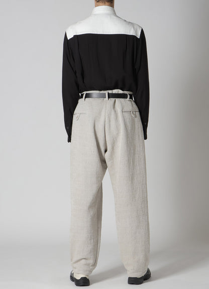 HAND SPAN COTTON PANTS WITH 2-TUCKS CUFF TAB