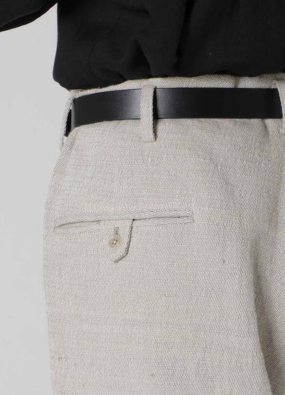 HAND SPAN COTTON PANTS WITH 2-TUCKS CUFF TAB