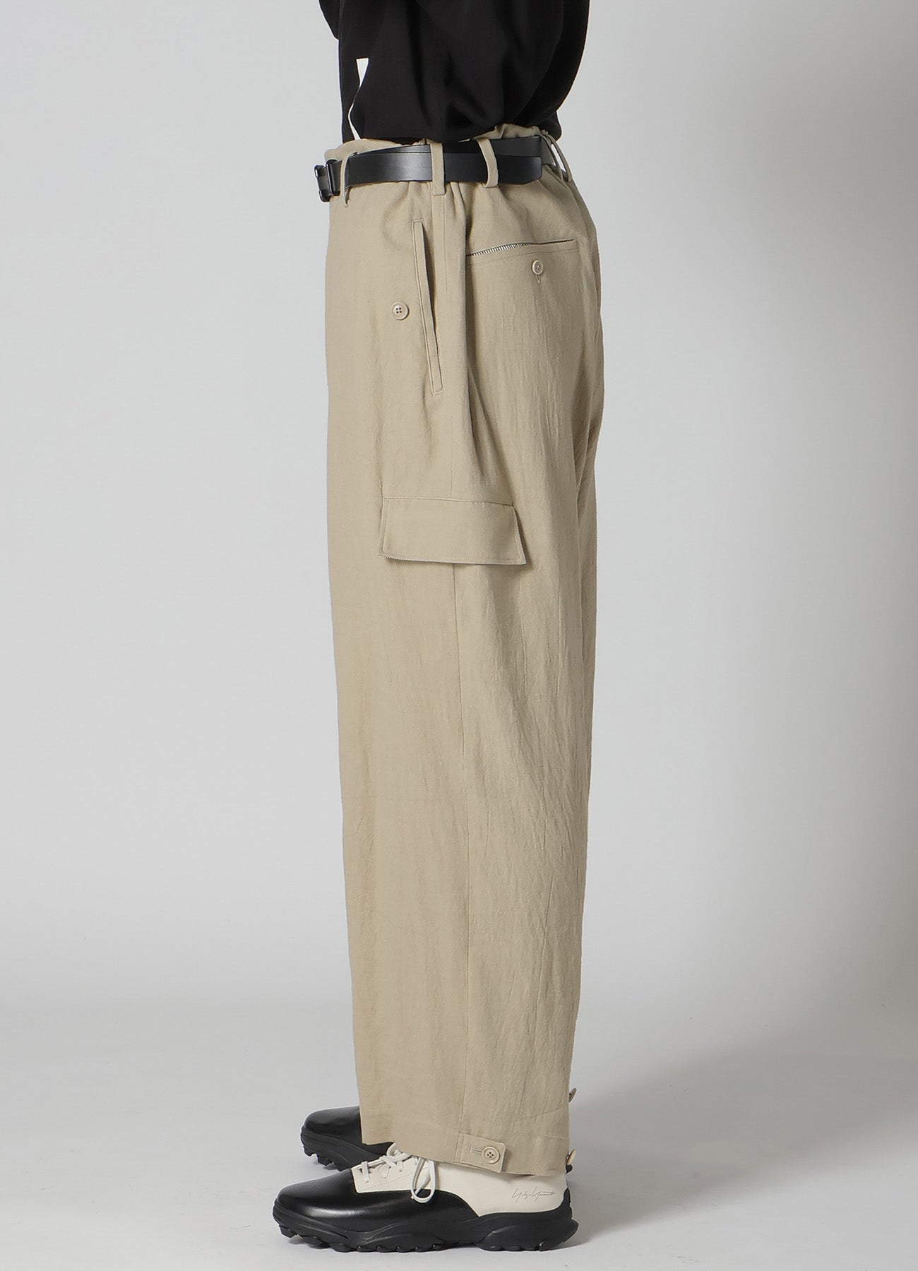 COTTON LINEN VIYELLA WIDE PANTS WITH TAB