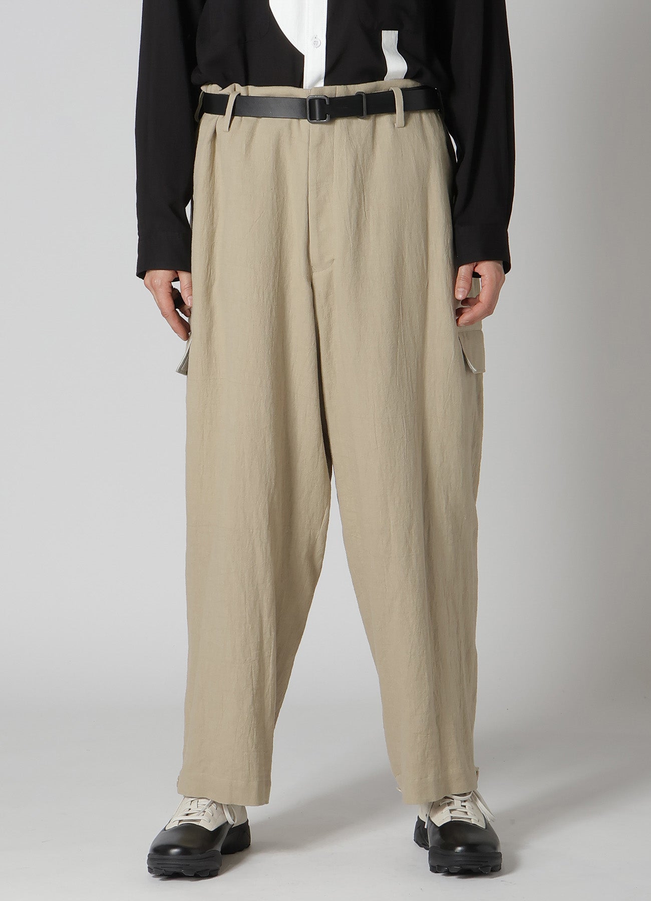 COTTON LINEN VIYELLA WIDE PANTS WITH TAB