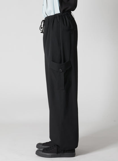 GABARDINE STRING PANTS WITH SIDE OUT POCKET