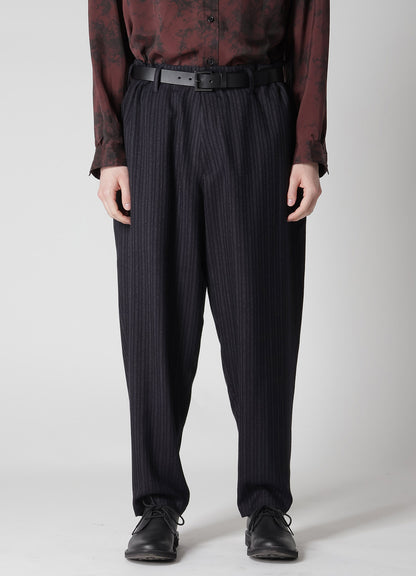 RAYON STRIPE PANTS WITH SIDE TUCK