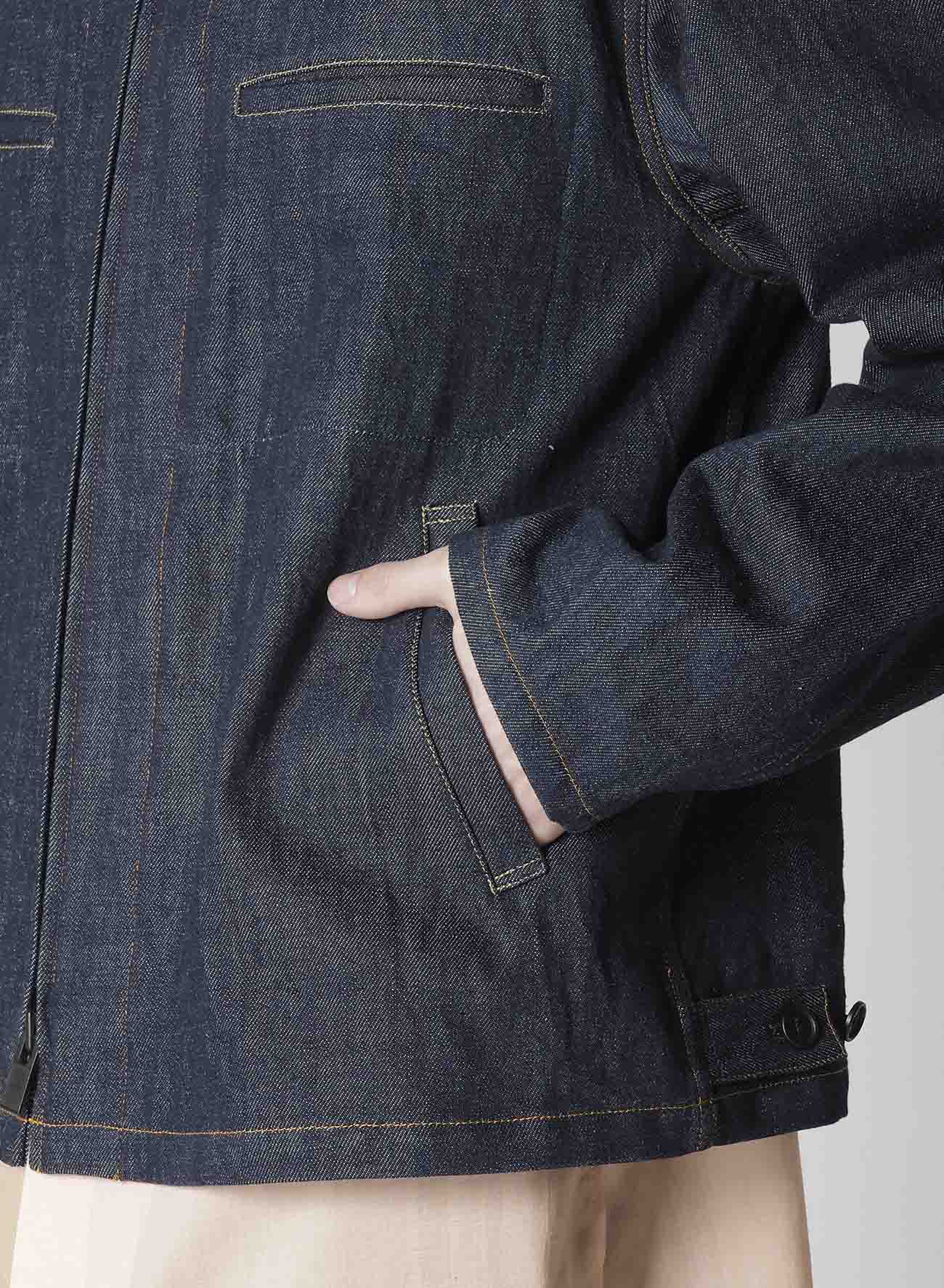 12oz DENIM BLOUSON WITH COLOR COMBI STITCH