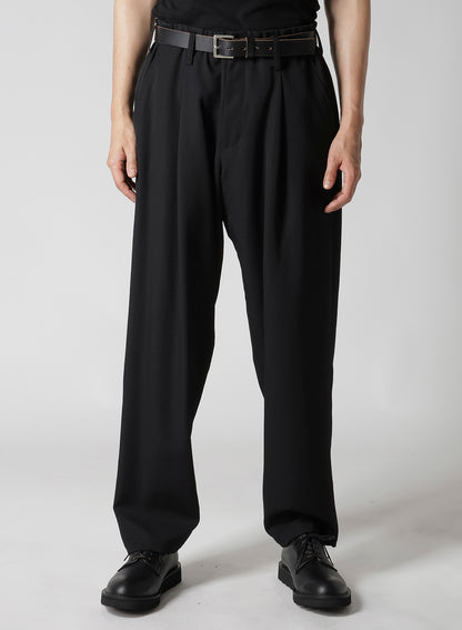 WOOL GABARDINE WAIST STRING PANTS