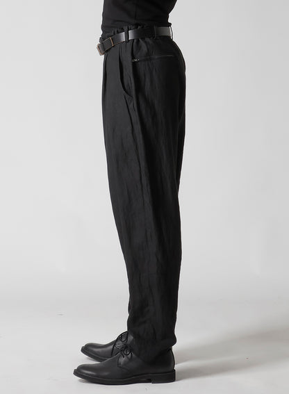 Y's for men x 120% LINO LINEN BACK SIDE ZIPPER PANTS