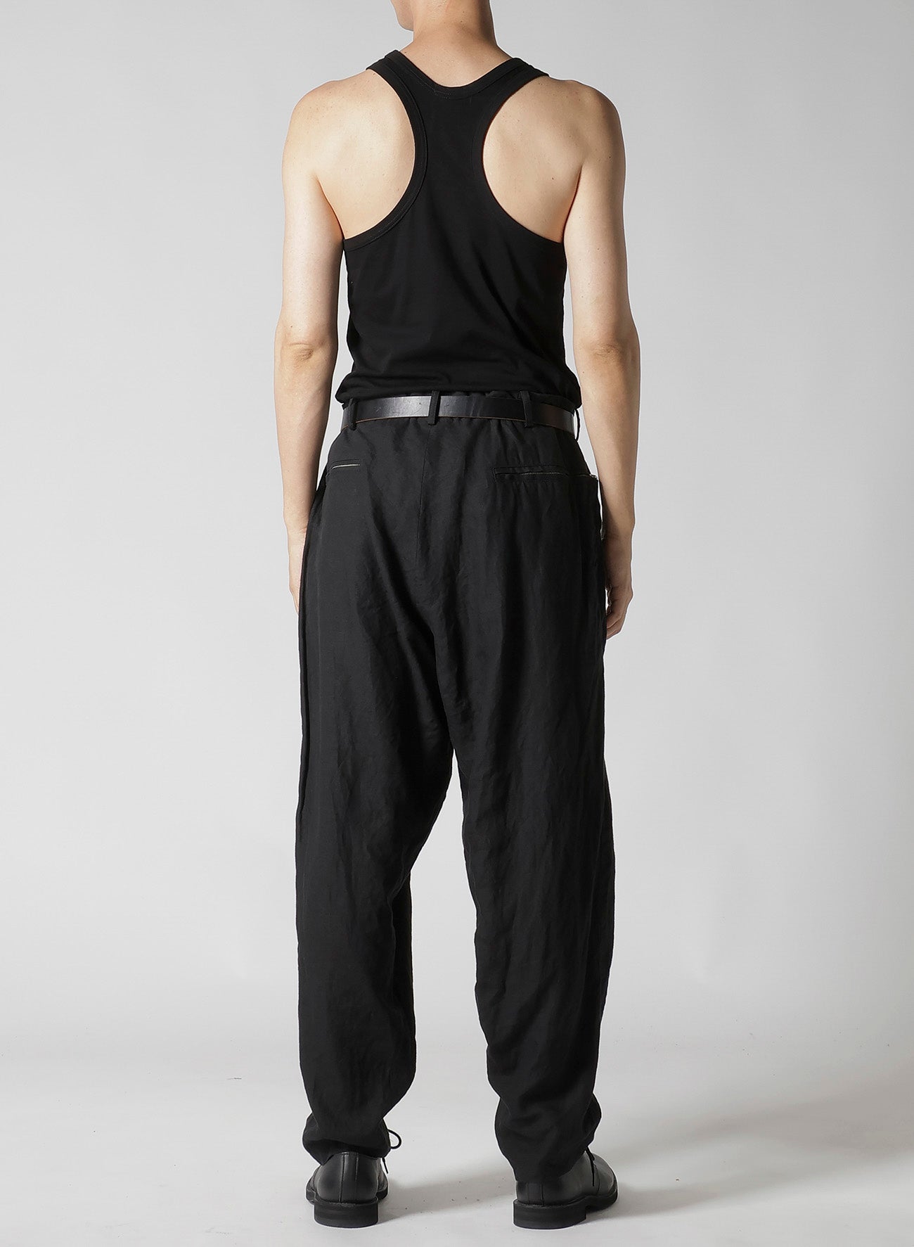 Y's for men x 120% LINO LINEN BACK SIDE ZIPPER PANTS